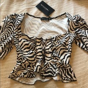 Peplum Zebra print crop top